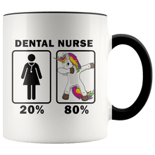 Load image into Gallery viewer, RobustCreative-Dental Nurse Dabbing Unicorn 80 20 Principle Superhero Girl Womens - 11oz Accent Mug Medical Personnel Gift Idea

