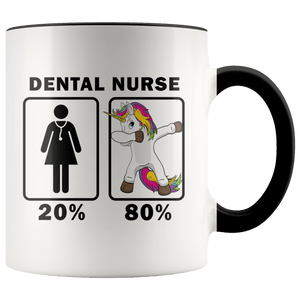 RobustCreative-Dental Nurse Dabbing Unicorn 80 20 Principle Superhero Girl Womens - 11oz Accent Mug Medical Personnel Gift Idea