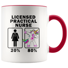Load image into Gallery viewer, RobustCreative-Licensed Practical Nurse Dabbing Unicorn 20 80 Principle Superhero Girl Womens - 11oz Accent Mug Medical Personnel Gift Idea

