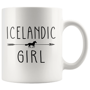 RobustCreative-Icelandic Horse Girl Gifts Horses Lover Riding Racing - 11oz White Mug Racing Lover Gift Idea