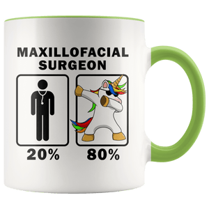 RobustCreative-Maxillofacial Surgeon Dabbing Unicorn 80 20 Principle Graduation Gift Mens - 11oz Accent Mug Medical Personnel Gift Idea
