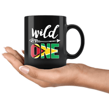 Load image into Gallery viewer, RobustCreative-Guyana Wild One Birthday Outfit 1 Guyanese Flag Black 11oz Mug Gift Idea
