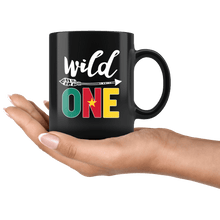 Load image into Gallery viewer, RobustCreative-Cameroon Wild One Birthday Outfit 1 Cameroonian Flag Black 11oz Mug Gift Idea
