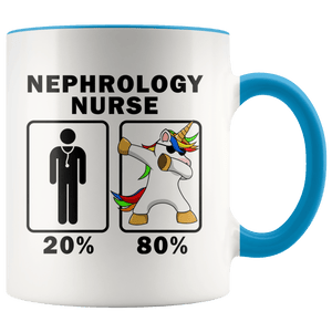 RobustCreative-Nephrology Nurse Dabbing Unicorn 80 20 Principle Graduation Gift Mens - 11oz Accent Mug Medical Personnel Gift Idea