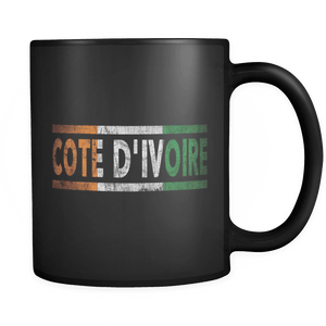 RobustCreative-Retro Vintage Flag Ivorian Ivory Coast 11oz Black Coffee Mug ~ Both Sides Printed
