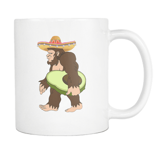 RobustCreative-Bigfoot Sasquatch Avocado - Cinco De Mayo Mexican Fiesta - No Siesta Mexico Party - 11oz White Funny Coffee Mug Women Men Friends Gift ~ Both Sides Printed