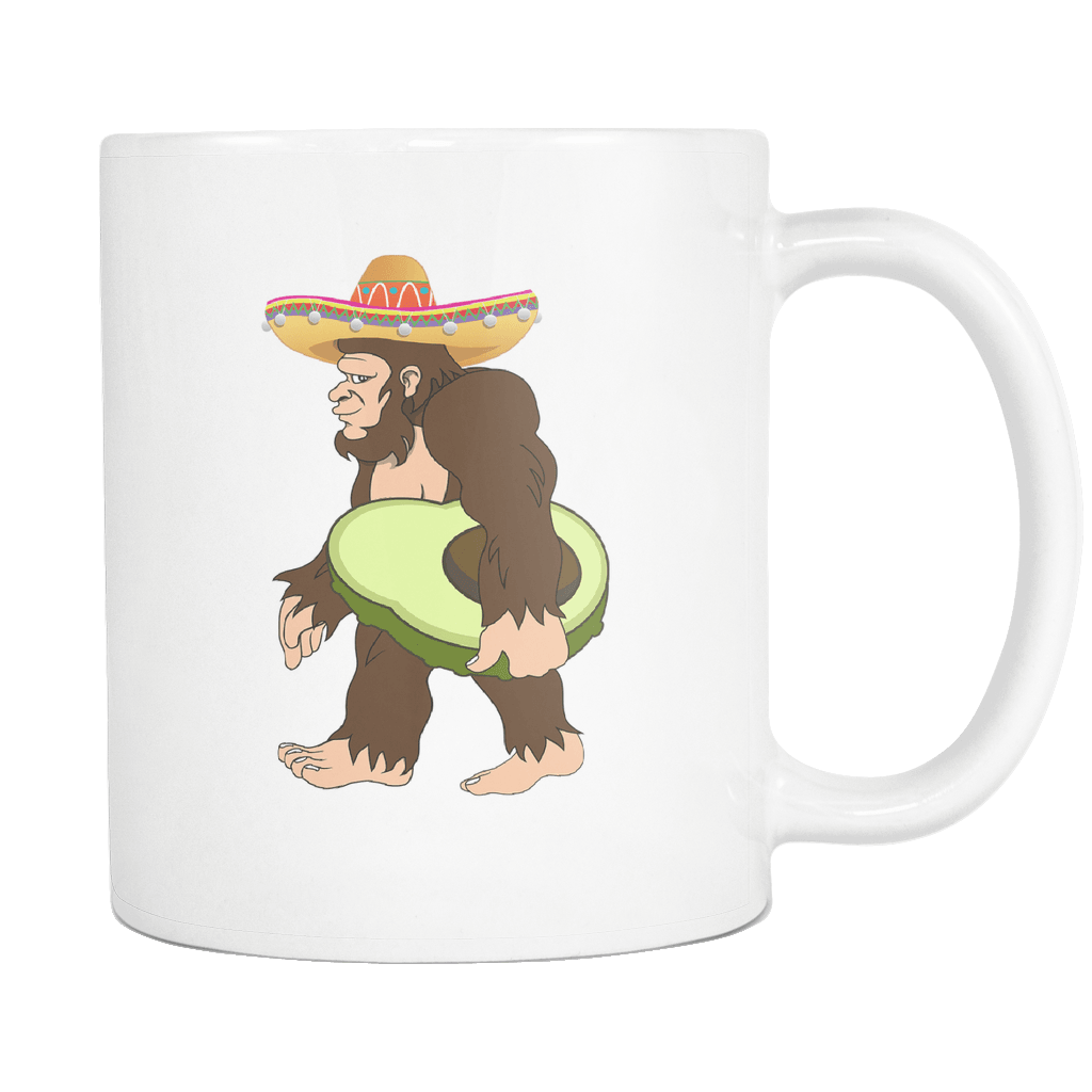 RobustCreative-Bigfoot Sasquatch Avocado - Cinco De Mayo Mexican Fiesta - No Siesta Mexico Party - 11oz White Funny Coffee Mug Women Men Friends Gift ~ Both Sides Printed