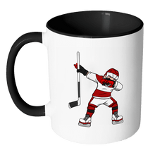 Load image into Gallery viewer, RobustCreative-Dabbing Ice Hockey - Hockey 11oz Funny Black &amp; White Coffee Mug - Puck Madness Eat Sleep Hockey Repeat - Women Men Friends Gift - Both Sides Printed (Distressed)

