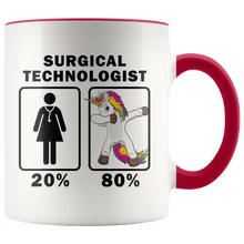 Load image into Gallery viewer, RobustCreative-Surgical Technologist Dabbing Unicorn 80 20 Principle Superhero Girl Womens - 11oz Accent Mug Medical Personnel Gift Idea
