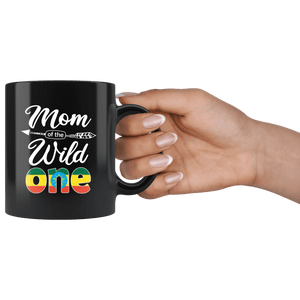 RobustCreative-Ethiopian Mom of the Wild One Birthday Ethiopia Flag Black 11oz Mug Gift Idea