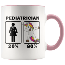 Load image into Gallery viewer, RobustCreative-Pediatrician Dabbing Unicorn 80 20 Principle Superhero Girl Womens - 11oz Accent Mug Medical Personnel Gift Idea
