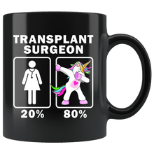 Load image into Gallery viewer, RobustCreative-Transplant Surgeon Dabbing Unicorn 20 80 Principle Superhero Girl Womens - 11oz Black Mug Medical Personnel Gift Idea
