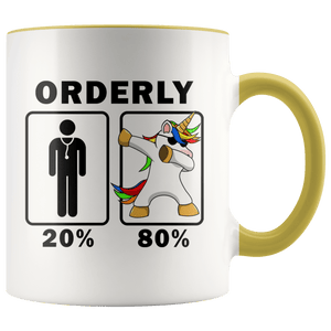 RobustCreative-Orderly Dabbing Unicorn 80 20 Principle Graduation Gift Mens - 11oz Accent Mug Medical Personnel Gift Idea