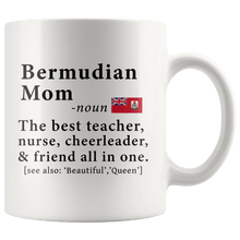 Load image into Gallery viewer, RobustCreative-Bermudian Mom Definition Bermuda Flag Mothers Day - 11oz White Mug family reunion gifts Gift Idea
