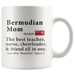 RobustCreative-Bermudian Mom Definition Bermuda Flag Mothers Day - 11oz White Mug family reunion gifts Gift Idea