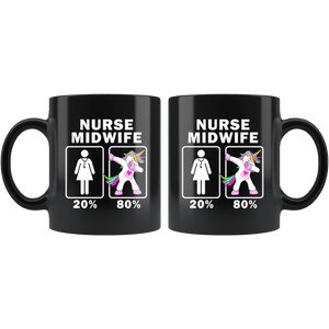 RobustCreative-Nurse Midwife Dabbing Unicorn 20 80 Principle Superhero Girl Womens - 11oz Black Mug Medical Personnel Gift Idea