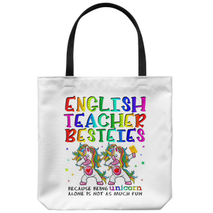 RobustCreative-English Teacher Besties Teacher's Day Best Friend White Tote Bag Gift Idea