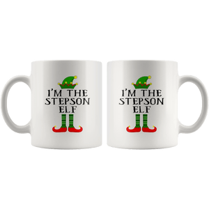 RobustCreative-Im The Stepson Elf Matching Family Christmas - 11oz White Mug Christmas group green pjs costume Gift Idea