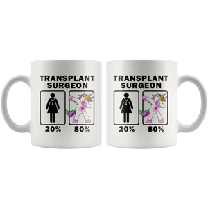 RobustCreative-Transplant Surgeon Dabbing Unicorn 20 80 Principle Superhero Girl Womens - 11oz White Mug Medical Personnel Gift Idea