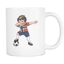 Load image into Gallery viewer, RobustCreative-Dabbing Soccer Boys Norway Norwegian Oslo Gift National Soccer Tournament Game 11oz White Coffee Mug ~ Both Sides Printed
