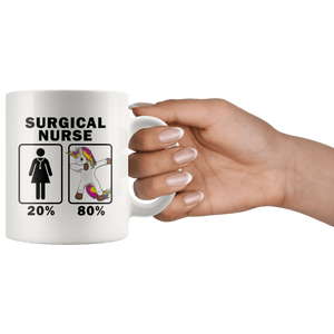 RobustCreative-Surgical Nurse Dabbing Unicorn 80 20 Principle Superhero Girl Womens - 11oz White Mug Medical Personnel Gift Idea