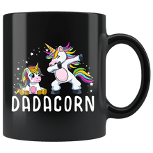 Load image into Gallery viewer, RobustCreative-Dadacorn Dabbing Unicorn Dad And Baby Fathers Day Gift Party Black 11oz Mug Gift Idea
