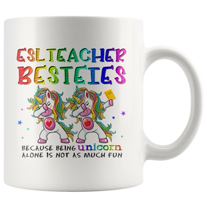 RobustCreative-ESL Teacher Besties Teacher's Day Best Friend White 11oz Mug Gift Idea
