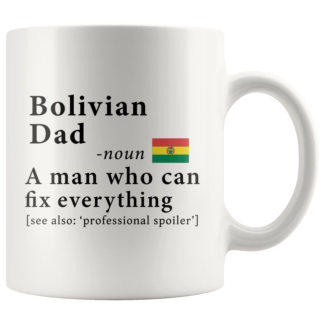 RobustCreative-Bolivian Dad Definition Bolivia Flag Fathers Day - 11oz White Mug family reunion gifts Gift Idea