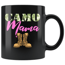 Load image into Gallery viewer, RobustCreative-Mama Military Boots Camo Hard Charger Camouflage - Military Family 11oz Black Mug Deployed Duty Forces support troops CONUS Gift Idea - Both Sides Printed

