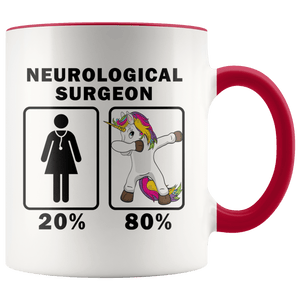 RobustCreative-Neurological Surgeon Dabbing Unicorn 80 20 Principle Superhero Girl Womens - 11oz Accent Mug Medical Personnel Gift Idea