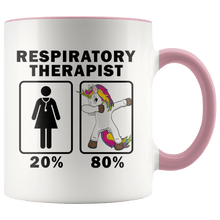 Load image into Gallery viewer, RobustCreative-Respiratory Therapist Dabbing Unicorn 80 20 Principle Superhero Girl Womens - 11oz Accent Mug Medical Personnel Gift Idea
