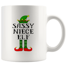 Load image into Gallery viewer, RobustCreative-Im The Sassy Niece Elf Family Matching Outfits PJ - 11oz White Mug Christmas group green pjs costume Gift Idea
