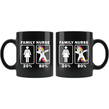 Load image into Gallery viewer, RobustCreative-Family Nurse Dabbing Unicorn 80 20 Principle Superhero Girl Womens - 11oz Black Mug Medical Personnel Gift Idea
