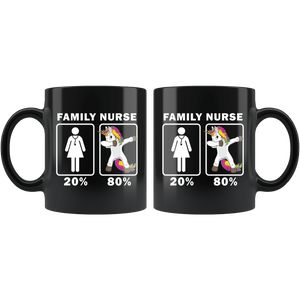 RobustCreative-Family Nurse Dabbing Unicorn 80 20 Principle Superhero Girl Womens - 11oz Black Mug Medical Personnel Gift Idea