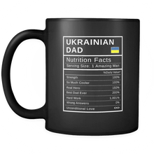 Load image into Gallery viewer, RobustCreative-Ukrainian Dad, Nutrition Facts Fathers Day Hero Gift - Ukrainian Pride 11oz Funny Black Coffee Mug - Real Ukraine Hero Papa National Heritage - Friends Gift - Both Sides Printed
