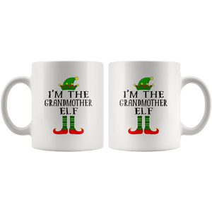 RobustCreative-Im The Grandmother Elf Matching Family Christmas - 11oz White Mug Christmas group green pjs costume Gift Idea