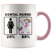 Load image into Gallery viewer, RobustCreative-Dental Nurse Dabbing Unicorn 20 80 Principle Superhero Girl Womens - 11oz Accent Mug Medical Personnel Gift Idea
