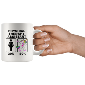 RobustCreative-Physical Therapy Assistant Dabbing Unicorn 20 80 Principle Superhero Girl Womens - 11oz White Mug Medical Personnel Gift Idea