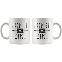 Load image into Gallery viewer, RobustCreative-North Dakota Horse Girl Gifts Dakotan Shape Country for women - 11oz White Mug Racing Lover Gift Idea
