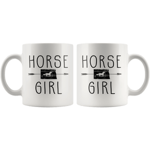 RobustCreative-North Dakota Horse Girl Gifts Dakotan Shape Country for women - 11oz White Mug Racing Lover Gift Idea