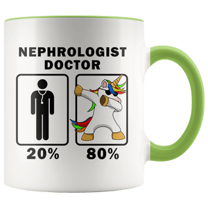 RobustCreative-Nephrologist Doctor Dabbing Unicorn 80 20 Principle Graduation Gift Mens - 11oz Accent Mug Medical Personnel Gift Idea