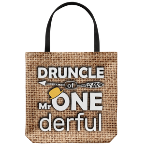 RobustCreative-Druncle of Mr Onederful  1st Birthday Baby Boy Outfit Tote Bag Gift Idea