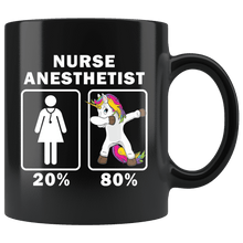 Load image into Gallery viewer, RobustCreative-Nurse Anesthetist Dabbing Unicorn 80 20 Principle Superhero Girl Womens - 11oz Black Mug Medical Personnel Gift Idea
