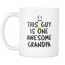 Load image into Gallery viewer, RobustCreative-One Awesome Grandpa - Birthday Gift 11oz Funny White Coffee Mug - Fathers Day B-Day Party - Women Men Friends Gift - Both Sides Printed (Distressed)
