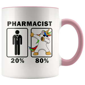 RobustCreative-Pharmacist Dabbing Unicorn 80 20 Principle Graduation Gift Mens - 11oz Accent Mug Medical Personnel Gift Idea