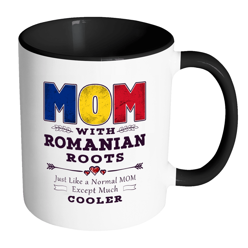 RobustCreative-Best Mom Ever with Romanian Roots - Romania Flag 11oz Funny Black & White Coffee Mug - Mothers Day Independence Day - Women Men Friends Gift - Both Sides Printed (Distressed)