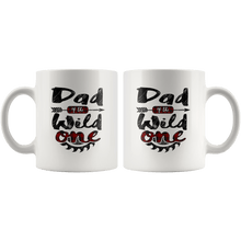 Load image into Gallery viewer, RobustCreative-Dad of the Wild One Lumberjack Woodworker Sawdust - 11oz White Mug red black plaid Woodworking saw dust Gift Idea

