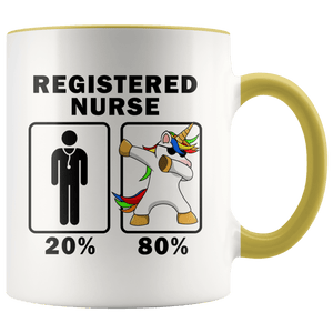 RobustCreative-Registered Nurse Dabbing Unicorn 80 20 Principle Graduation Gift Mens - 11oz Accent Mug Medical Personnel Gift Idea