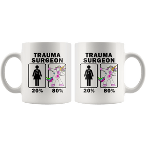 RobustCreative-Trauma Surgeon Dabbing Unicorn 20 80 Principle Superhero Girl Womens - 11oz White Mug Medical Personnel Gift Idea