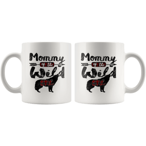 RobustCreative-Strong Mommy of the Wild One Wolf 1st Birthday Wolves - 11oz White Mug wolves lover animal spirit Gift Idea